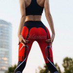 Red Heart Digital Printing Sports Yoga Pants Slim Fit Leggings