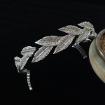 The bride leaves alloy crown diamond hoop Baroque Korean silver wedding headdress new wedding accessories