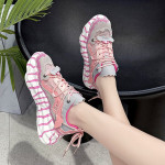 New Transparent Mesh Soft Leather Platform Light Sports Shoes