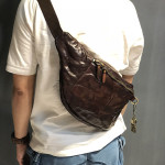 First Layer Cowhide Men's Chest Bag Leather