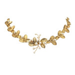 Golden Leaf Beaded Bridal Wedding Hair Ornament