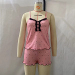 New V-neck Pajamas Comfortable Home Button Suspender Shorts