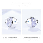 S925 Sterling Silver All-match And Fresh Kissing Gourami Stud Earrings