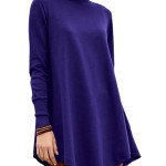 Women's Solid Color High-necked Irregular Loose Commuter Long Sleeve