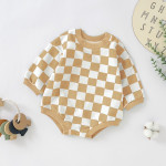 Children's Sweater Chessboard Plaid Jumpsuit Organic Cotton