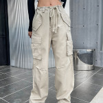 High Waist Straight Casual Wide Leg Trousers