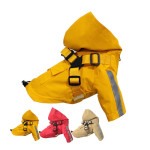 PU Pet Reflective Raincoat Integrated With Chest And Back