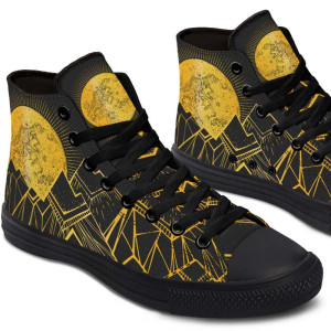 Printed Couple High-top Canvas Shoes