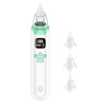 Electric Baby Nasal Aspirator Automatic Nose Sucker Cleaner for Infants 3 Suction Levels Low Noise Built-in Battery with Soothing Music 3pcs Silicone Suction Tips