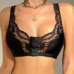 French Lace Thin Gathering Bra Front Buckle