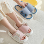 Cute Rabbit Slippers Linen House Shoes For Women