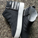 Large size belt buckle denim women's shoes