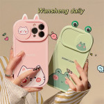 Super Cute Cartoon Cute Little Animal Push And Pull Lens Mobile Phone Case