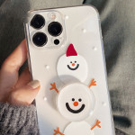 Christmas Snowman Mobile Phone Case Transparent Bracket