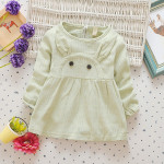 In The Autumn Of 2021 New Children's Skirt Dress Baby Infant Long Sleeved Cartoon Rabbit Princess Dress Color Cotton