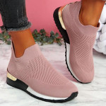 New Style Flying Knit Socks Shoes Stretch Cloth 43 Size Women's Shoes