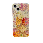 Yellow Oil Painting Flowers Phone Case Rhinestone Epoxy