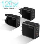 Mobile Phone Charger Multi-port Fast Charging Port European And American British Standard Charging Plug 120W Adapter