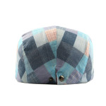 Peaked Cap Women British Checkered Beret