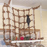 Parrot bird hemp rope climbing net