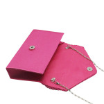 Satin Hot Drilling With Cover Dinner Bag European And American Clutch Chain Cross-shoulder Bag