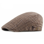 British Retro Duck Tongue Hat Men's Plaid