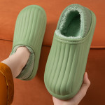 Men's And Women's Fashion Simple Plush Thermal Slippers