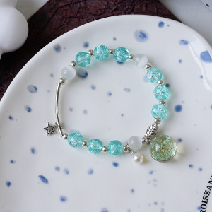 Women's Fashion Pearl And Crystal Beaded Bracelet