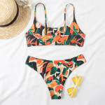 New Reversible Bikini Gradient Multicolor Print Swimsuit