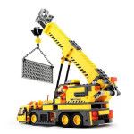 Free Shipping Kazi 8045 Engineering Crane City Small Particles Children's Educational Building Blocks Toy Bulldozer Gift