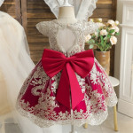 Girls 1 Year Birthday Dress Lace Wedding Flower Costume