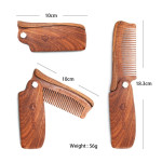 Folding Comb +PU Leather Bag, Hair And Beard Comb, Beard Comb Care