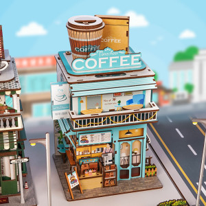 Mini Street View Building Cape Cafe Wooden Assembly Storage House