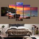 Valley Wall Painting Spray-painted Oil Painting Decorative Painting Wulian Beautiful Sunset Scenery By The Sea