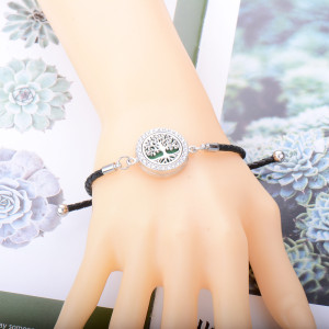 Openable Stainless Steel Alloy Hollowed Out Tree Of Life Aroma Essential Oil Bracelet