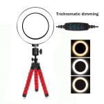 Compatible with Apple, Fill Light Bracket LED Ring Light Octopus Tripod 6 Inch Live Light Desktop Shaking Photo