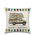 New Cartoon Camper RV Dining Car Series Linen Pillow Case