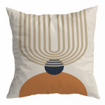 Nordic Orange Geometric Throw Pillow Cover Abstract Peach Skin Plush