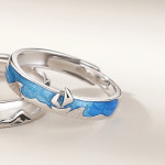 Haven Couple Pair Ring Niche Design Wave Ring