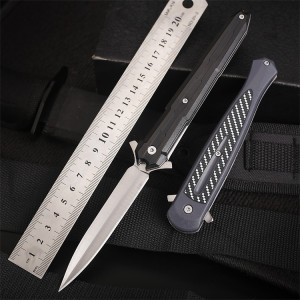 Outdoor portable folding knife with plastic handle