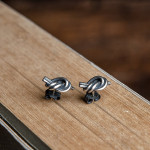 Retro 925 Sterling Silver Knotted Earrings