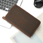 Cowhide Grab Bag With Large Capacity Retro And Simple Men's Long Style