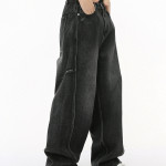 Men's Straight Wide Leg Denim Trousers