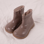 Retro Children's Shoes Middle And Small Children's Solid Color Single Boots