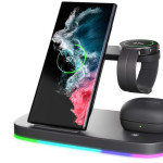 Vertical Wireless Charger Wireless Dock 3in1 Mobile Phone Headphone Charging Stand