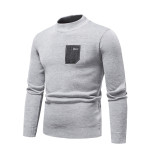 Men's Pasted Letter Embroidered Sweater Half High Neck