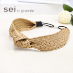 Raffia Hand-woven Fabric Wide Headband Hairband Literary Hair Accessories