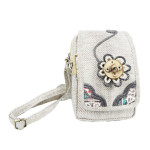 New Flower Woven Canvas Mobile Phone Bag