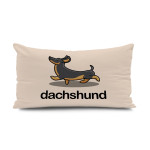 Pillow Back Cartoon Cute Little Dachshund Heat Transfer Print Short Plush Chair Back Backrest