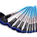 A 10pcs Pro Makeup Brush Set - Blue Color Family